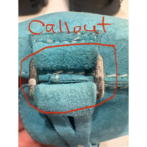 Bijou Blue Suede Leather Mules – Size 8M - Picture 6 of 11